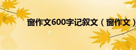 窗作文600字记叙文（窗作文）