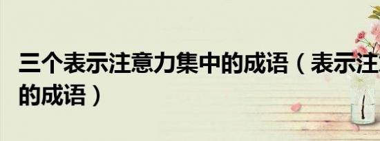 三个表示注意力集中的成语（表示注意力集中的成语）