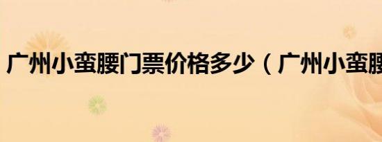 广州小蛮腰门票价格多少（广州小蛮腰门票）