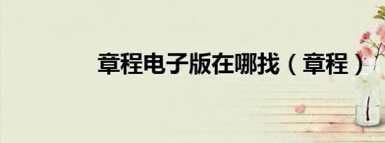 章程电子版在哪找（章程）