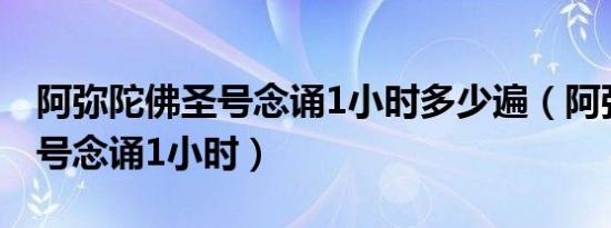 阿弥陀佛圣号念诵1小时多少遍（阿弥陀佛圣号念诵1小时）