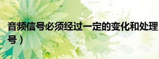 音频信号必须经过一定的变化和处理（音频信号）