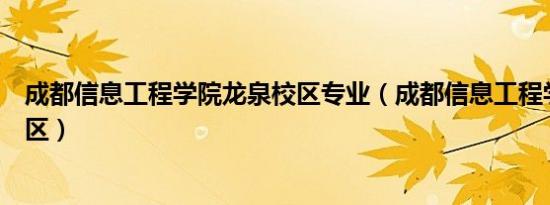 成都信息工程学院龙泉校区专业（成都信息工程学院龙泉校区）