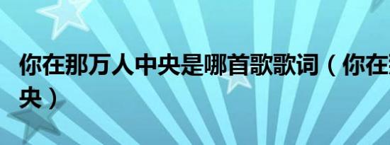 你在那万人中央是哪首歌歌词（你在那万人中央）