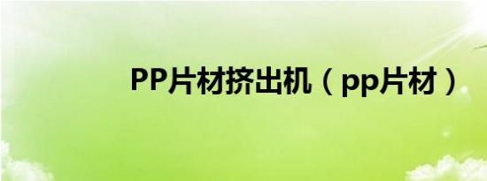 PP片材挤出机（pp片材）