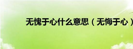 无愧于心什么意思（无悔于心）