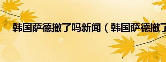 韩国萨德撤了吗新闻（韩国萨德撤了吗）