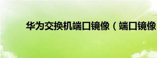华为交换机端口镜像（端口镜像）