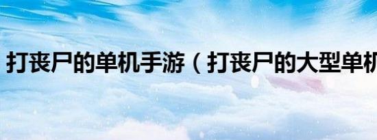 打丧尸的单机手游（打丧尸的大型单机游戏）