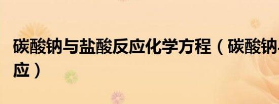 碳酸钠与盐酸反应化学方程（碳酸钠与盐酸反应）
