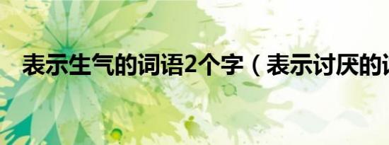 表示生气的词语2个字（表示讨厌的词语）