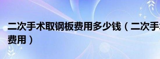 二次手术取钢板费用多少钱（二次手术取钢板费用）