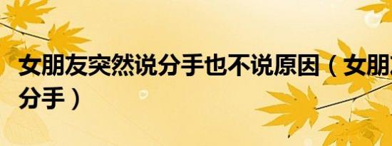 女朋友突然说分手也不说原因（女朋友突然说分手）
