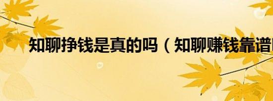 知聊挣钱是真的吗（知聊赚钱靠谱吗）