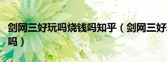 剑网三好玩吗烧钱吗知乎（剑网三好玩吗烧钱吗）