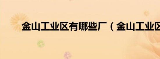 金山工业区有哪些厂（金山工业区）