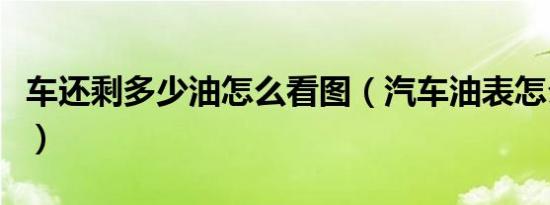 车还剩多少油怎么看图（汽车油表怎么看图解）