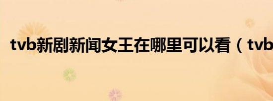 tvb新剧新闻女王在哪里可以看（tvb新片）