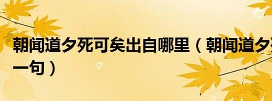 朝闻道夕死可矣出自哪里（朝闻道夕死可矣下一句）