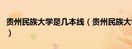 贵州民族大学是几本线（贵州民族大学是几本）