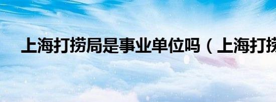 上海打捞局是事业单位吗（上海打捞局）