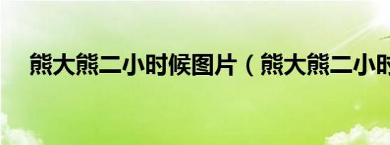 熊大熊二小时候图片（熊大熊二小时候）