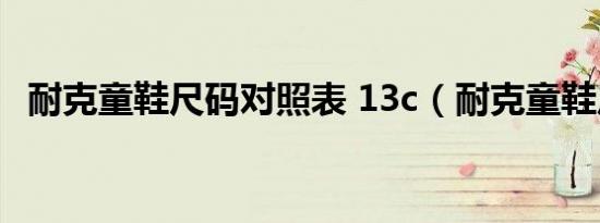 耐克童鞋尺码对照表 13c（耐克童鞋尺码）