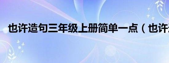 也许造句三年级上册简单一点（也许造句）