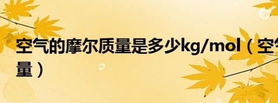 空气的摩尔质量是多少kg/mol（空气摩尔质量）