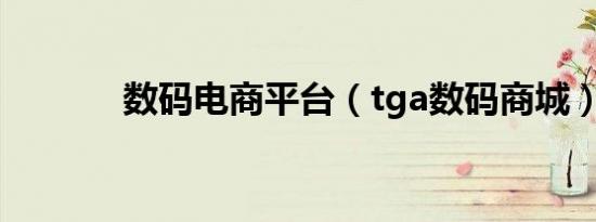数码电商平台（tga数码商城）