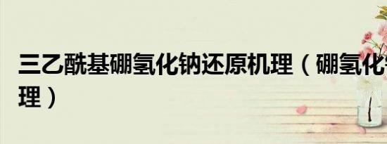 三乙酰基硼氢化钠还原机理（硼氢化钠还原机理）
