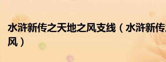 水浒新传之天地之风支线（水浒新传之天地之风）