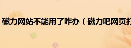 磁力网站不能用了咋办（磁力吧网页打不开）