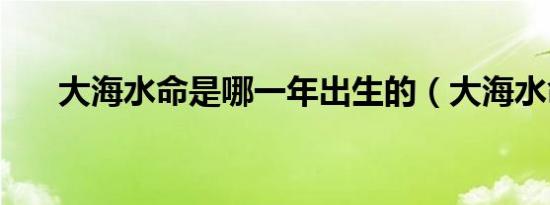 大海水命是哪一年出生的（大海水命）
