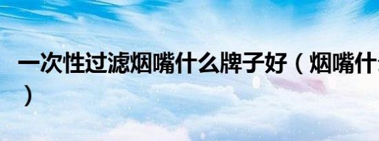 一次性过滤烟嘴什么牌子好（烟嘴什么牌子好）