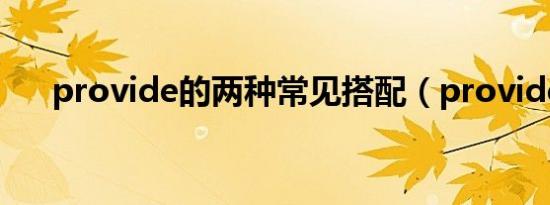 provide的两种常见搭配（provided）