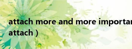 attach more and more importance to（attach）