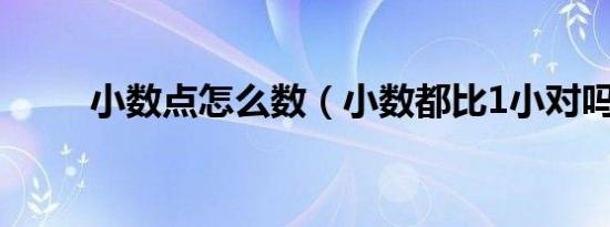 小数点怎么数（小数都比1小对吗）