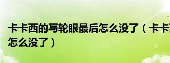 卡卡西的写轮眼最后怎么没了（卡卡西写轮眼怎么没了）