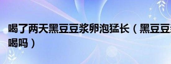 喝了两天黑豆豆浆卵泡猛长（黑豆豆浆能天天喝吗）