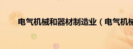 电气机械和器材制造业（电气机械）