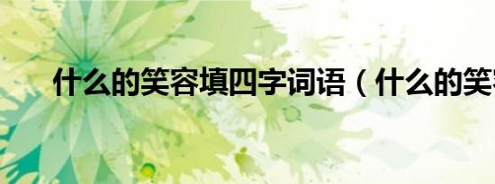 什么的笑容填四字词语（什么的笑容）