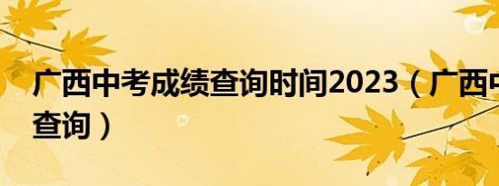 广西中考成绩查询时间2023（广西中考成绩查询）