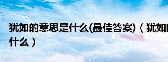 犹如的意思是什么(最佳答案)（犹如的意思是什么）