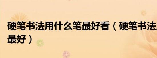 硬笔书法用什么笔最好看（硬笔书法用什么笔最好）