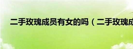 二手玫瑰成员有女的吗（二手玫瑰成员）