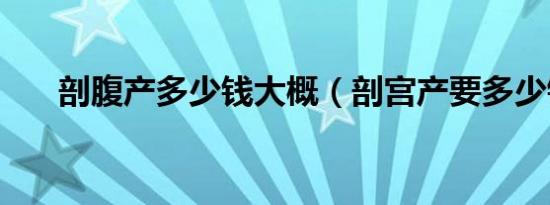 剖腹产多少钱大概（剖宫产要多少钱）