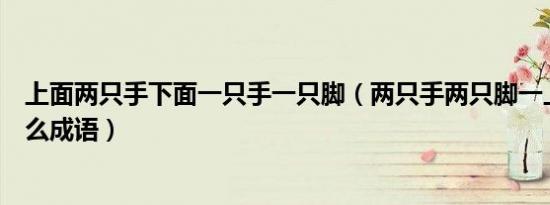 上面两只手下面一只手一只脚（两只手两只脚一上一下是什么成语）