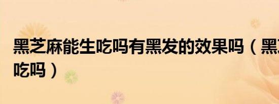 黑芝麻能生吃吗有黑发的效果吗（黑芝麻能生吃吗）