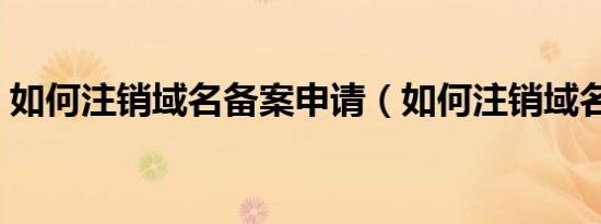 如何注销域名备案申请（如何注销域名备案）